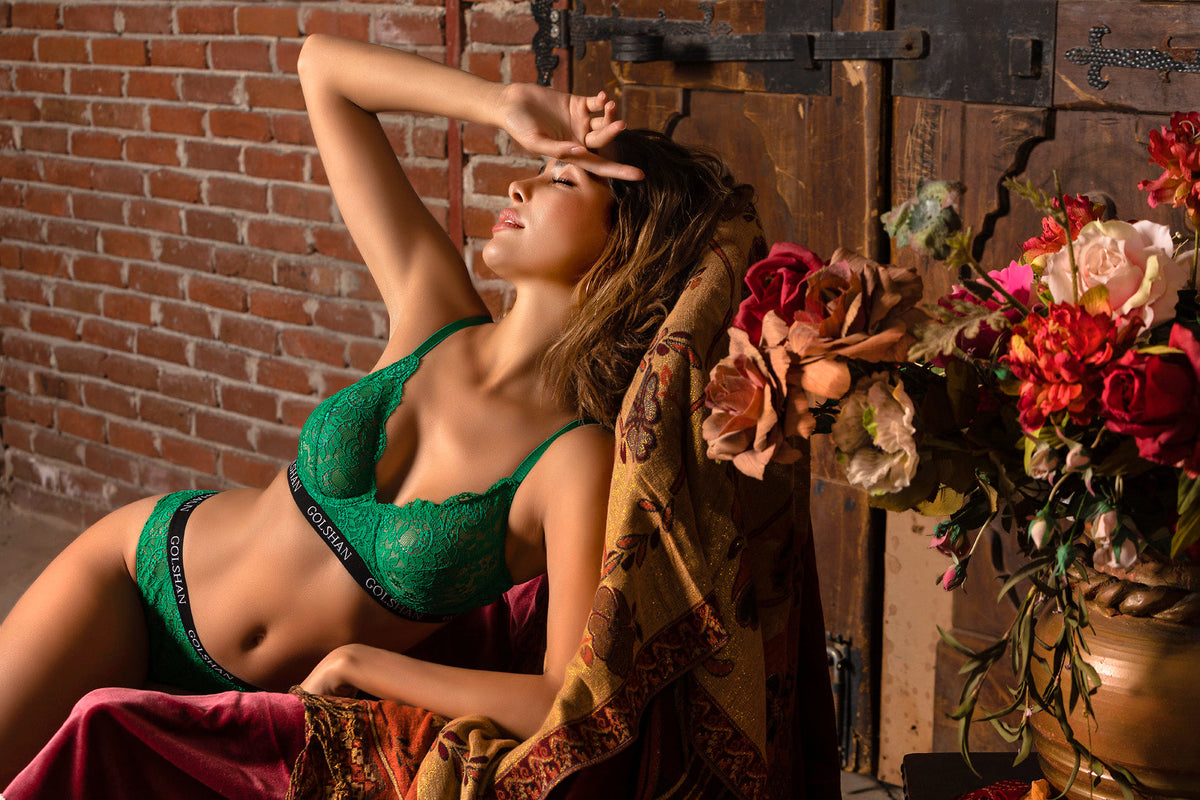 Gaudy Lace Bra 112-018 Yeşil