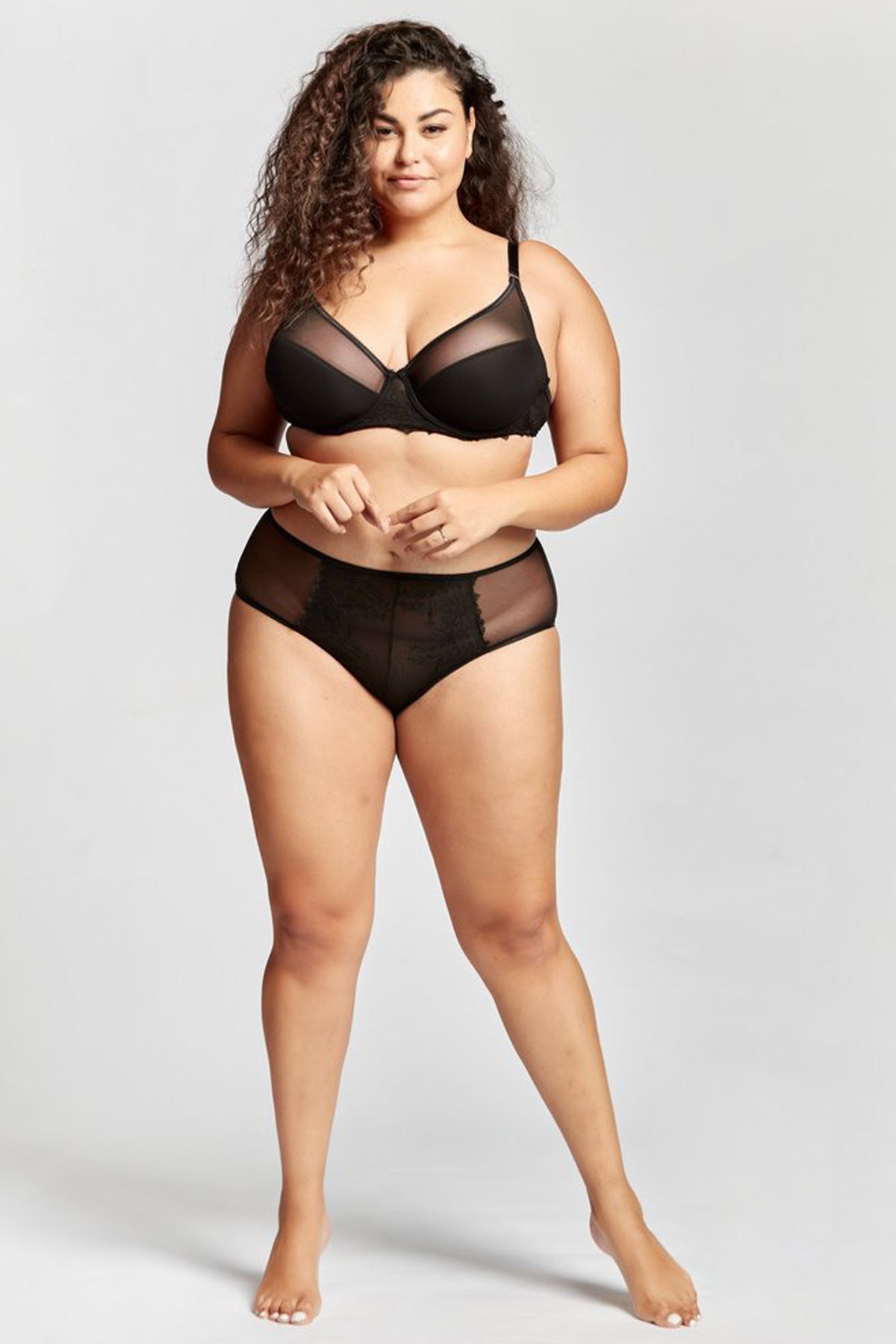 Gaspara Big size Plunge Bra 160-024 Siyah